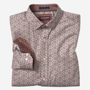 Johnston & Murphy Printed Cotton Shirt - Slim - Large
